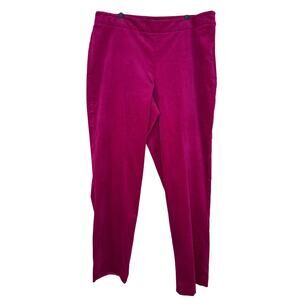 Talbots NWT Curvy Velvet Pants Burgundy Size 14 Slightly Below Waist Stretchy